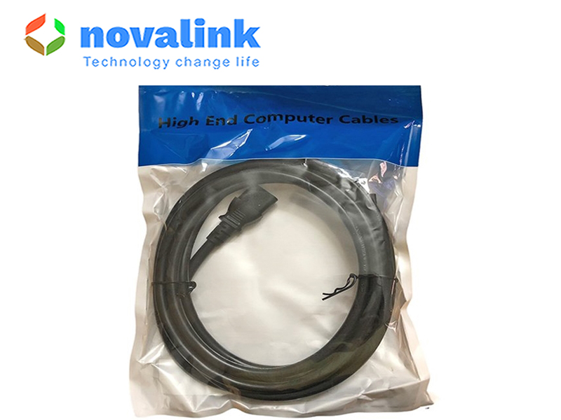 D&acirc;y nguồn 3 ch&acirc;n  chuẩn C13 l&otilde;i 3x 1.31mm d&agrave;i 3m NV-53006A  ch&iacute;nh h&atilde;ng Novalink